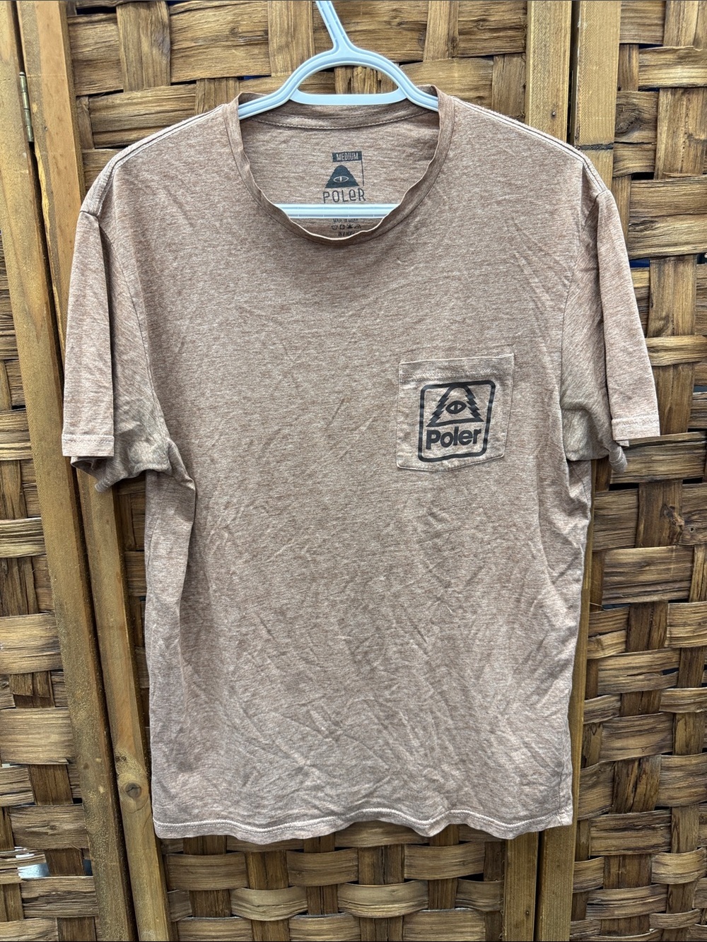 Poler Men's Short Sleeve Pocket Tee in Tan Heather